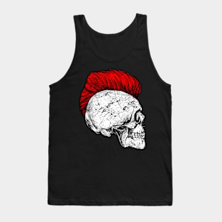 Skeleton skull with iro hairstyle in red Tank Top